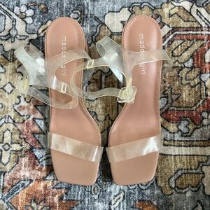 Madden Girl Women's Clear and Nude Sandals